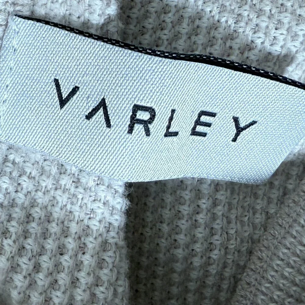 Varley Buckingham Sweater Large Oatmeal Knit Drawstring Hem Quarter Zip Pullover - Picture 2 of 8